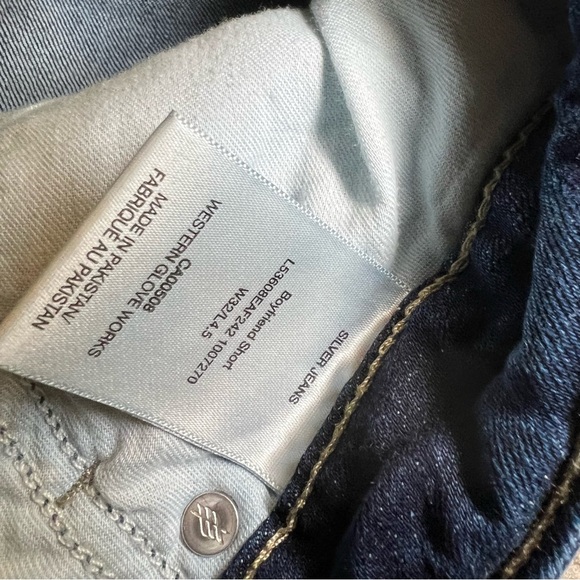 Silver Jeans Boyfriend Shorts Womens 32W/4.5L Distressed Blue Denim Mid Rise Zip - Picture 6 of 12